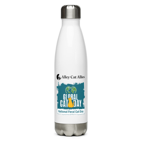 Global Cat Day Stainless Steel Water Bottle