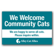 We Welcome Community Cats Veterinarian Window Cling
